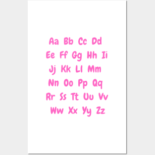 English alphabet in pink Posters and Art